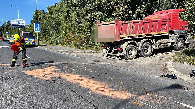 Stet motorke a nkladnho auta na Praze 4 (5. z 2023)