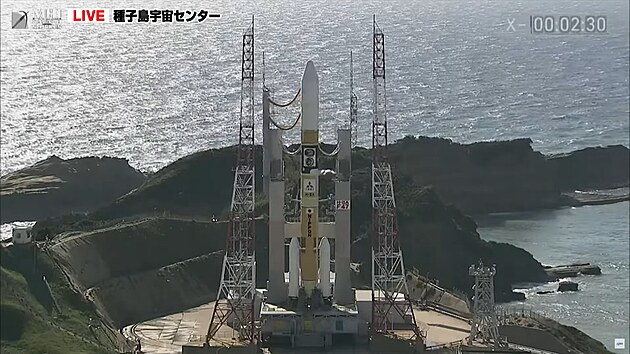 Raketa H-2A s msnm modulem  SLIM a dalekohledem XRISM 2:30 minut ped startem.
