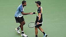 Ind Rohan Bopanna a Australan Matthew Ebden bhem finále muské tyhry na US...