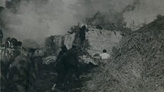 Snímek z náletu na Hluboczek Wielki, kde Grünbaum utrpl smrtelné zranní.
