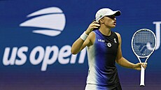 Polská tenistka Iga �wiateková se roz�iluje v osmifinále US Open.
