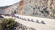 Jezdci týmu Alpecin-Deceuninck vedou peloton ve dvanácté etap Vuelty