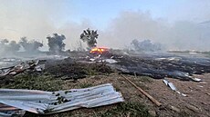 Následky ruského útoku drony v ukrajinské Oděské oblasti (4. září 2023)