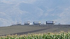Francouzské kamiony s humanitární pomocí pro Armény v Náhorním Karabachu (30....
