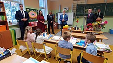 Prezident Petr Pavel ve škole v Sadově na Karlovarsku 4. září 2023