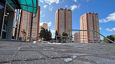 Následky sest�elení dronu v ruské metropoli Moskv� (7. zá�í 2023)