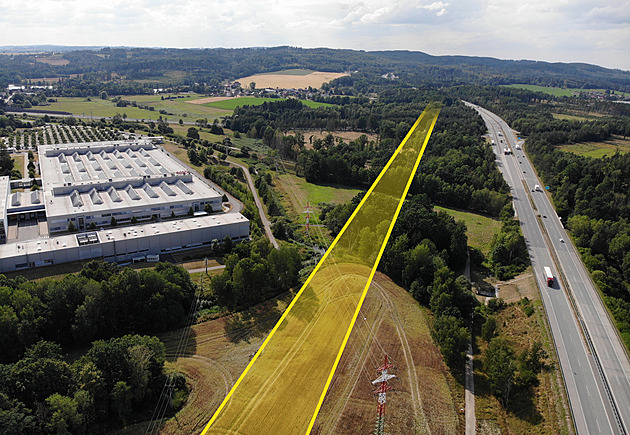 Sout� na terminál doprovodil snímek se zákresem koridoru pro rychlovlaky kolem...