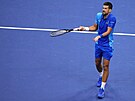 Nespokojený Novak Djokovi ve finále US Open.