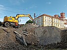 Poblí centra Litomic se staví 500 metr dlouhá protihluková stna. Práce...