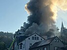 Po��r penzionu v Tanvaldu.