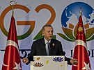 Turecký prezident Recep Tayyip Erdogan na summitu G20 v Indii (10. záí 2023)
