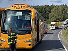 Nehoda autobusu a osobního vozidla na Píbramsku (19. záí 2023)