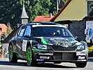 Ale Jirásek, Petr Mach a jejich koda Fabia R5 na Rallye Paejov.