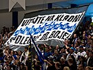 Rytíi Kladno - HC Dynamo Pardubice, 2. kolo hokejové extraligy, transparent...