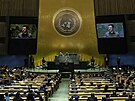 Ukrajinský prezident Volodymyr Zelenskyj na Valném shromádní OSN (19. záí...