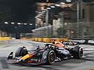Max Verstappen z Red Bullu v tréninku na Velkou cenu Singapuru F1.