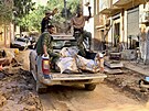 kody zpsobené rozsáhlými záplavami v libyjském mst Darná (13. záí 2023)