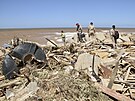 kody zpsobené záplavami v libyjském mst Darná (13. záí 2023)
