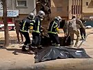 Zásah hasi po záplavách v libyjském mst Darná (13. záí)