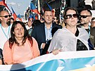 Úastníci demonstrace esko proti vlád se z Václavského námstí odebrali na...