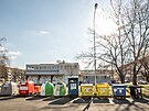 Kontejnery na tídný odpad v Hradci Králové (4. bezna 2020)