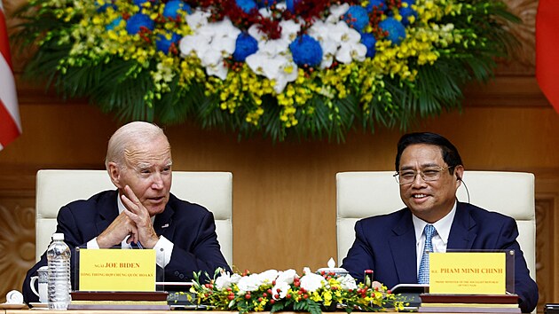 Americk prezident Joe Biden s vietnamskm premirem Pham Minh Chinhem (11. z 2023)