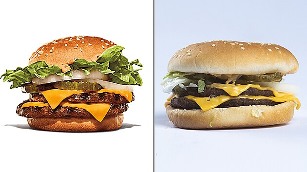 Vpravo Big King od Burger Kingu za 119 korun a vpravo realita. Housce chyb...