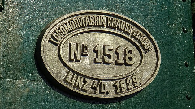 Vrobn ttek lokomotivy Krauss-Linz 1518 z roku 1929