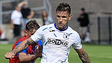 Martin Fillo v dresu Domalic v nedávném tetiligovém derby na hiti v Luní...