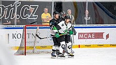 Finský úto�ník Juhamatti Aaltonen p�ed brankou Karlových Var�.