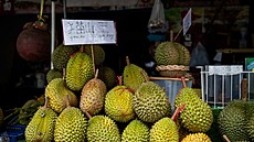 Prodej durianu v Thajsku (13. srpna 2022)