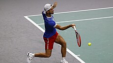 Tomá Machá bhem zápasu s Koreou ve finálové skupin Davis Cupu.