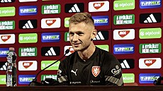 Jakub Brabec na tiskové konferenci v Budapeti