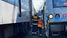 Vlak srazil na trati Praha-Benešov člověka. (16. září 2023)