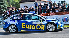 Václav Pech a Petr Uhel ve voze Ford Focus WRC, Rallye Paejov.