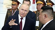 Vladimir Putin a severokorejský lídr Kim ong-un (13. záí 2023)