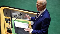 Americký prezident Joe Biden na Valném shromádní OSN (19. záí 2023)