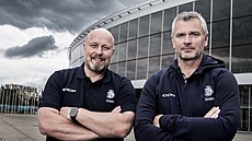 Trené�i �eských mláde�nických reprezentací Patrik Augusta (vlevo) a David...