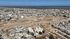 �kody zp�sobené rozsáhlými záplavami v libyjském m�st� Darná (13. zá�í 2023)