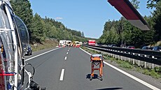 K váné dopravní nehod na dálnici D5 za obcí Mýto byla po tetí hodin...