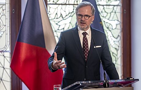 Petr Fiala pi projevu na Green Deal Summitu v Praze. (26. 9. 2023)