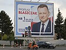 Varava. Pedvolební billboard polského ministra Mariusze Blaszczaka (18. záí...