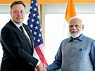 Elon Musk a indický premiér Naréndra Módí (20. ervna 2023)