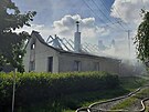 Okol� domu na Prost�jovsku, kde do�lo k v�buchu. (21. z��� 2023)