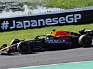Pilot Red Bullu Max Verstappen bhem Velké ceny Japonska.