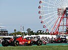Pilot Ferrari Carlos Sainz bhem Velké ceny Japonska.