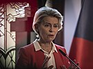Ursula von der Leyenová pi projevu na Green Deal Summitu v Praze (26. záí...