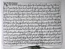Repro listiny z roku 1233, vymezujc hranice lsa Borku, z knihy Vclava Neady...
