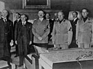 Mnichovská konference, zleva Neville Chamberlain (Británie), Edouard Daladier...