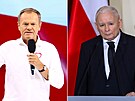 Zleva Donald Tusk a Jaroslaw Kaczynski